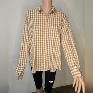 Madewell Bottom Down Mustard Color Size Medium Long Sleeve